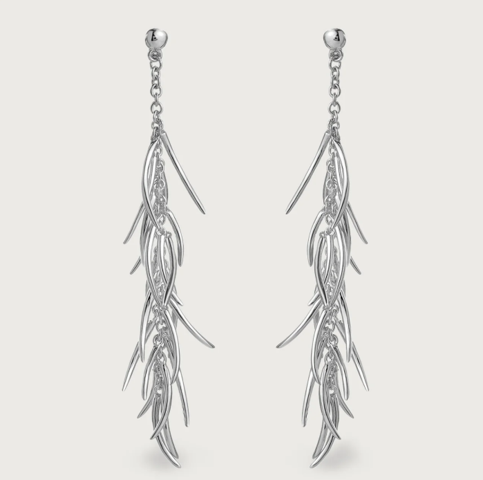 Elise Silver Vine Drop Earrings