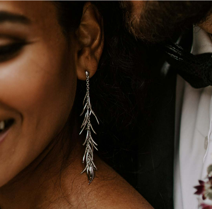 Elise Silver Vine Drop Earrings