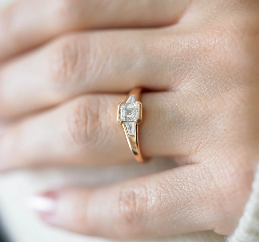 Elsie Art Deco Crystal Ring