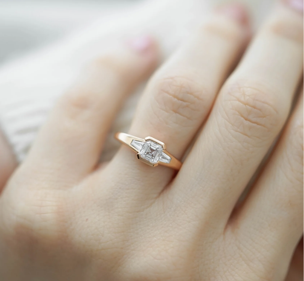 Elsie Art Deco Crystal Ring