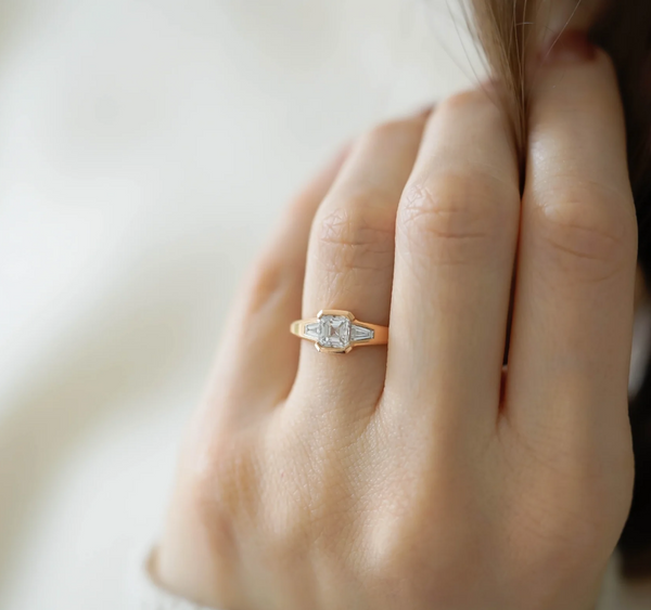 Elsie Art Deco Crystal Ring