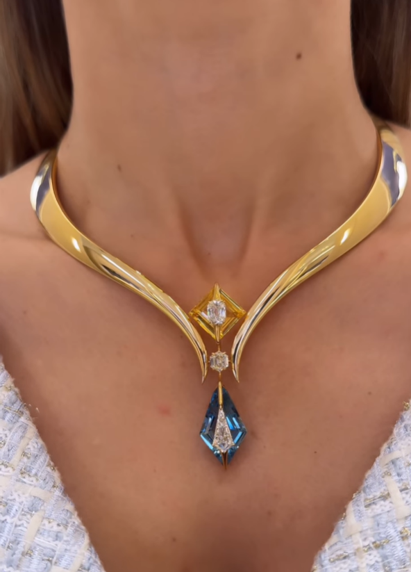 Isabella Prism Gold Plated Necklace
