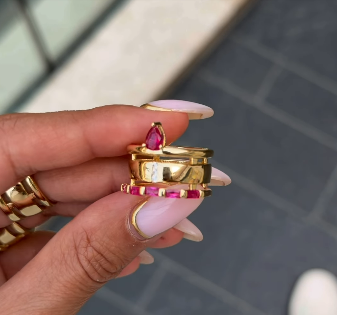 Ruby Crown Stack Ring (Size 7)