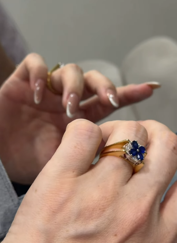 Midnight Bloom Sapphire Two in One Ring (Size 7)