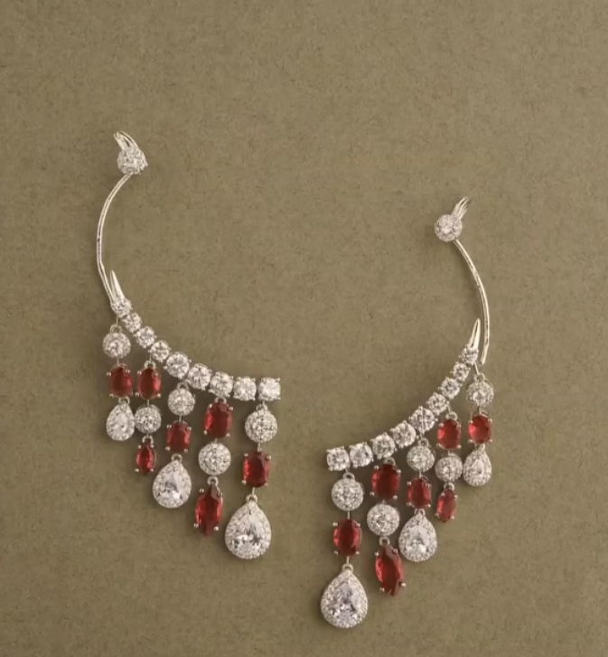 Ruby Crystal Chandelier Earrings