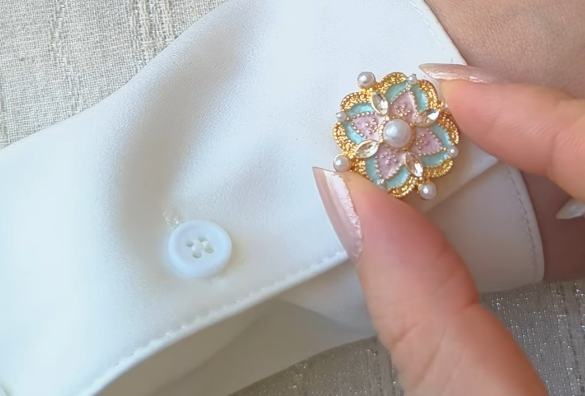 Florielle Pastel Enamel Button (Pair of 2)