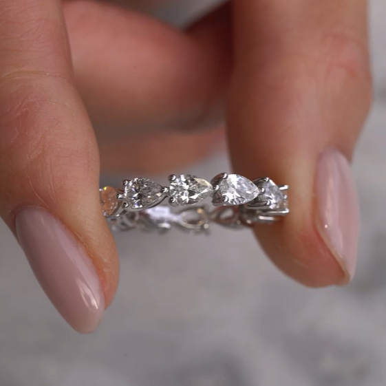 Celia Pear Stone Band Ring