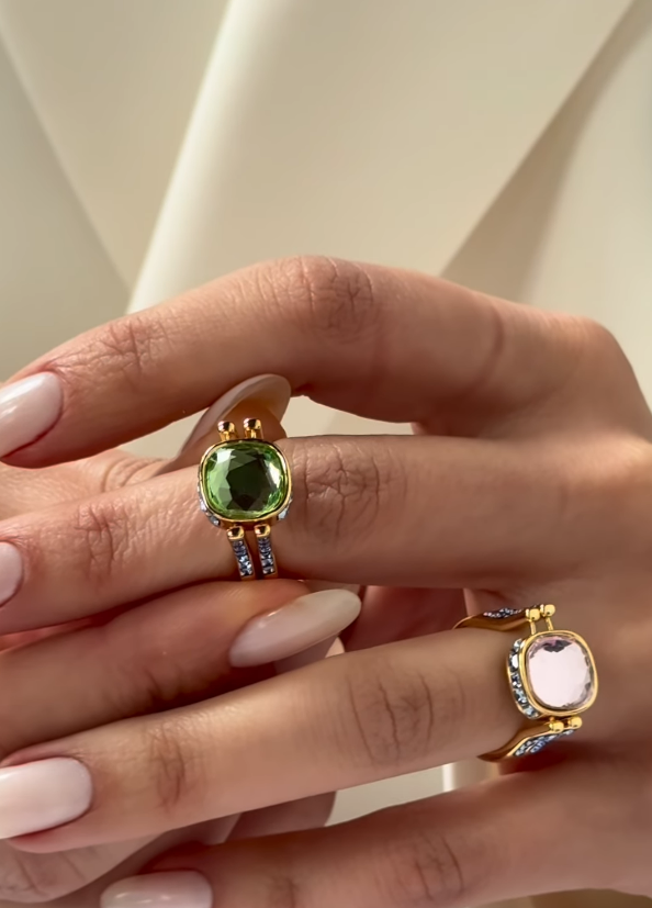 Enne Emerald Orbit Ring (two in one)