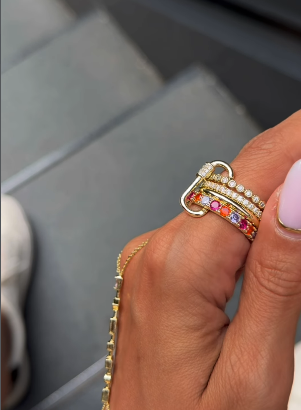 Rainbow Stack Ring (Size 7)