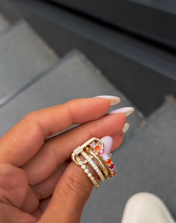 Rainbow Stack Ring (Size 7)