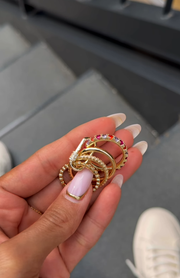 Rainbow Stack Ring (Size 7)