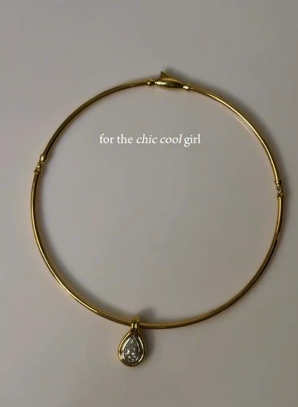 Crystal Teardrop Collar Necklace