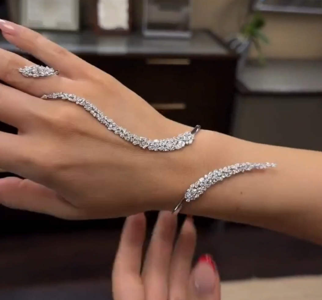 Crystal Vine Hand Bracelet