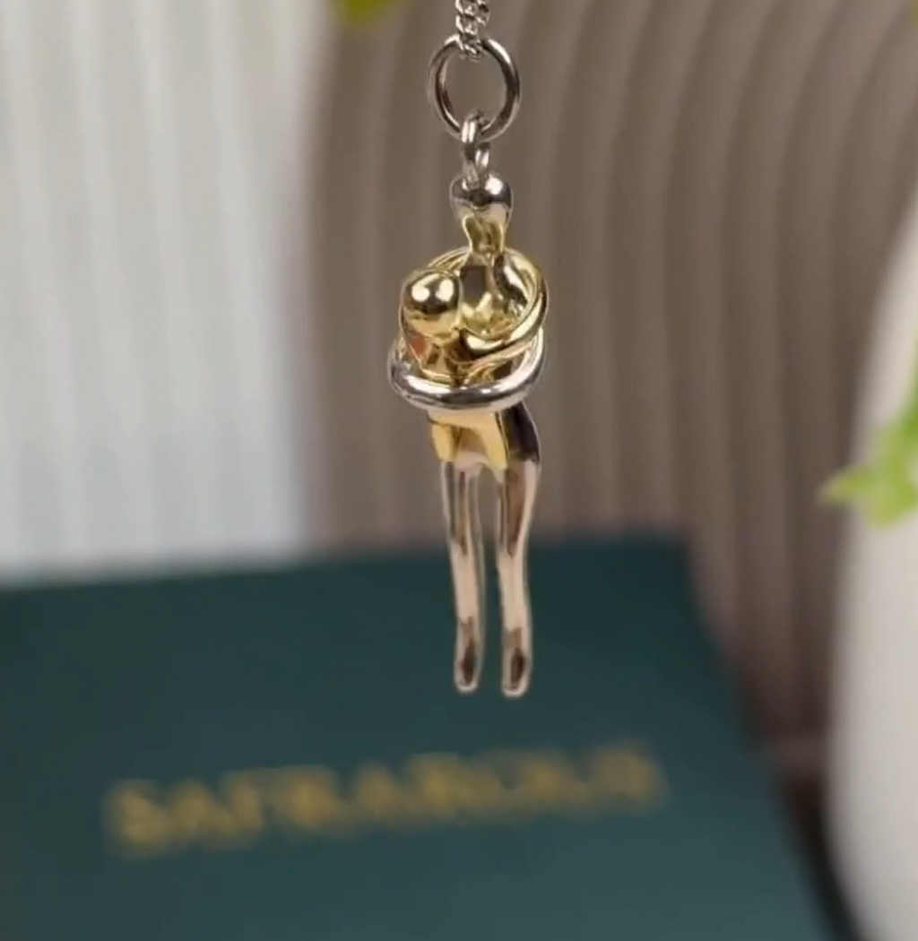 Mother & Child Embrace Pendant Set