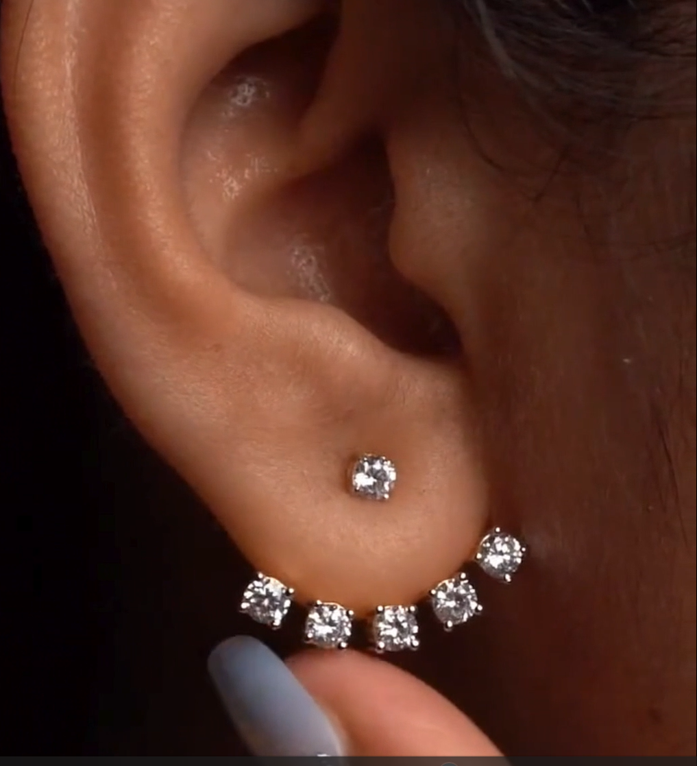 Crystal Halo Ear Jacket Earrings