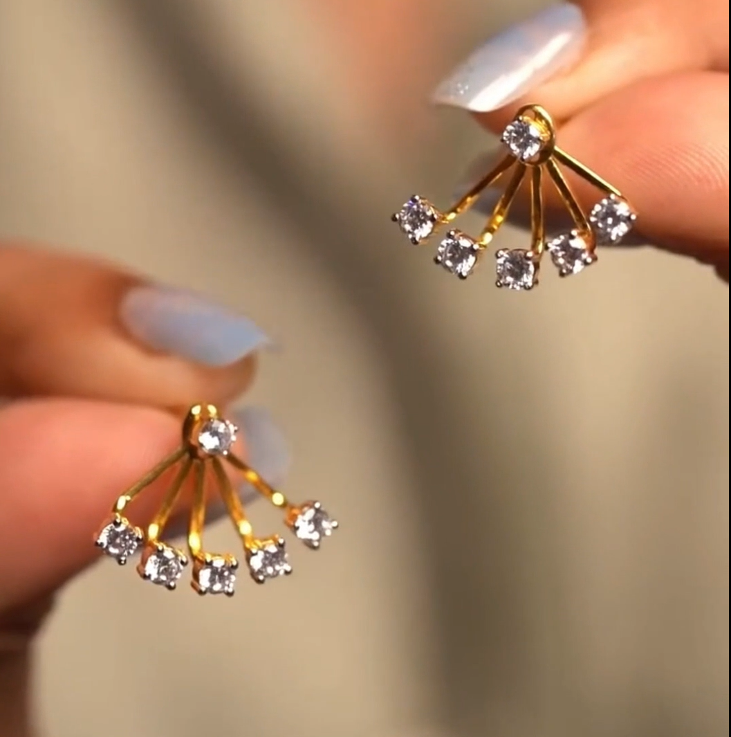 Crystal Halo Ear Jacket Earrings