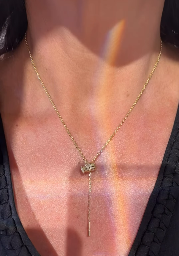 Lunelle Crystal Slider Lariat Necklace