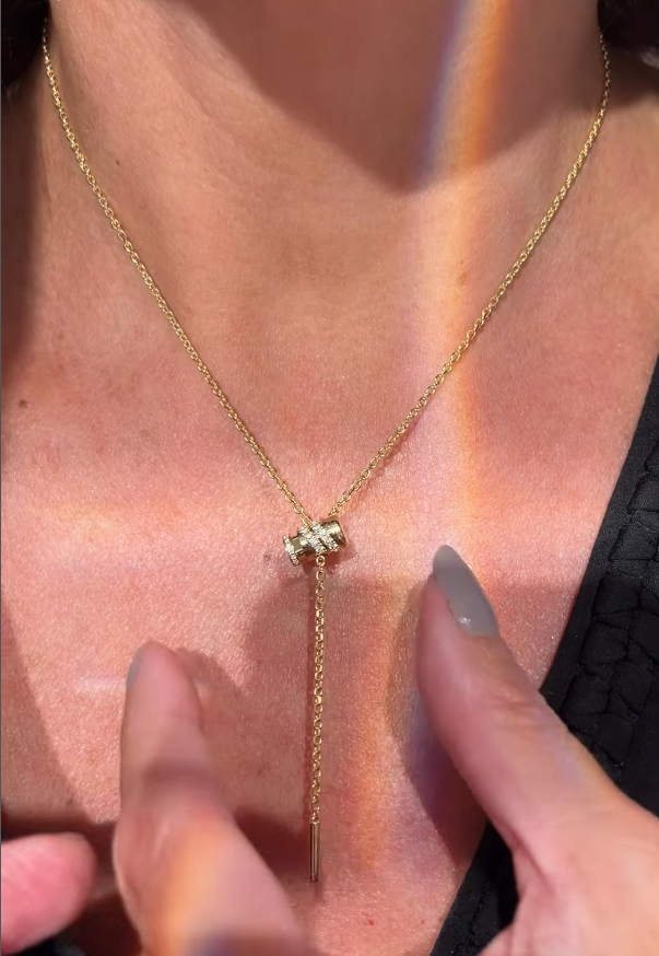 Lunelle Crystal Slider Lariat Necklace