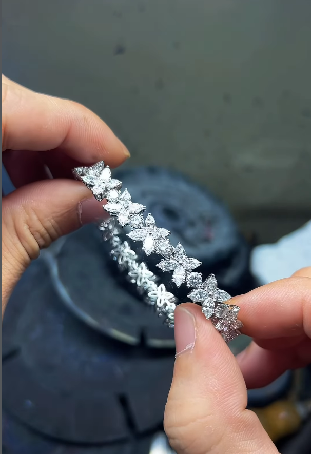 Virelle Crystal Butterfly Tennis Bracelet (7 inch)