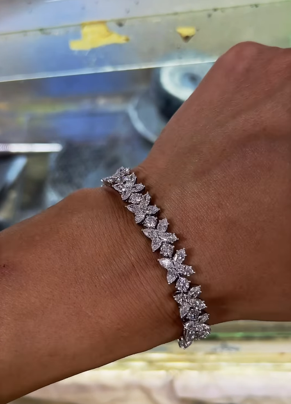 Virelle Crystal Butterfly Tennis Bracelet (7 inch)