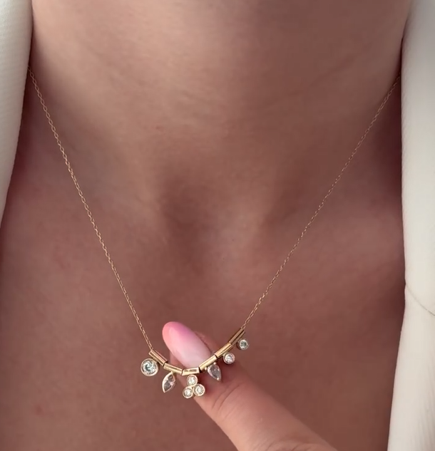 Lunessa Crystal Arc Necklace