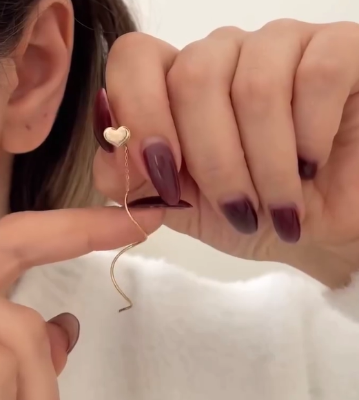 Minimal Wave Threader Earrings