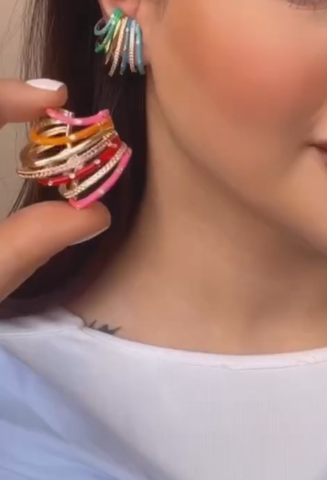 Candy Swirl Multi-Color Hoop Earrings