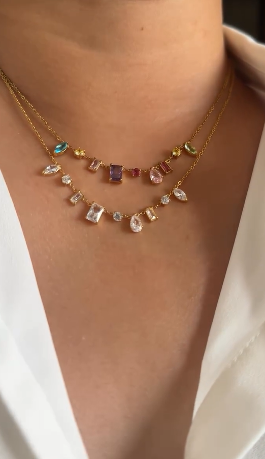 Elysian Multi-Gem Duo Necklace