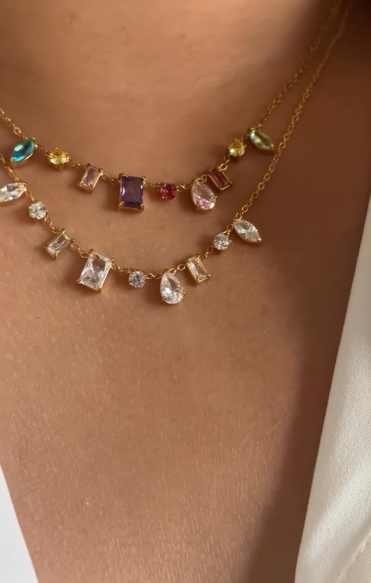 Elysian Multi-Gem Duo Necklace