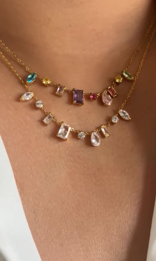 Elysian Multi-Gem Duo Necklace