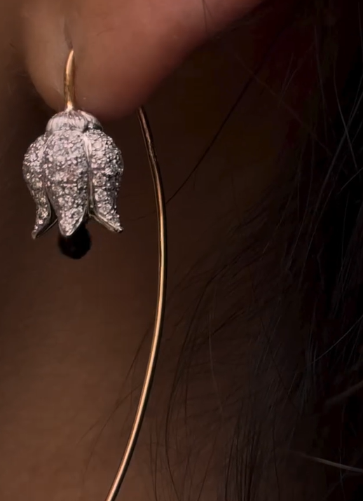 Noir Bloom Threader Earrings