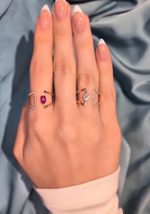 Ruby Orbit Geometric Ring