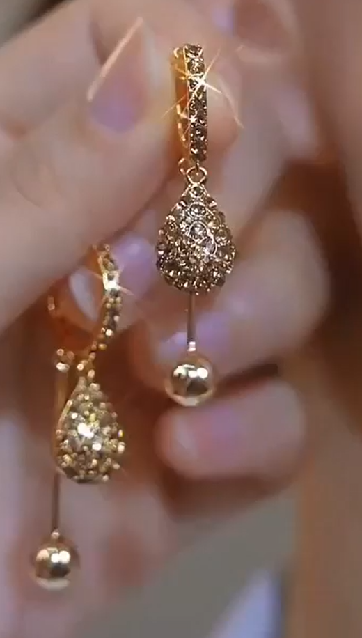 Glimmer Drop Hoop Earrings