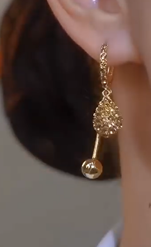 Glimmer Drop Hoop Earrings