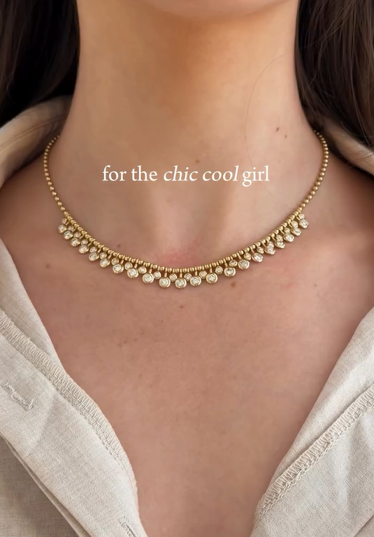 Sunlit Bubble Fringe Necklace