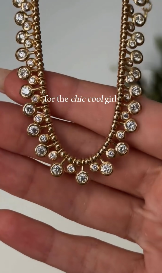Sunlit Bubble Fringe Necklace