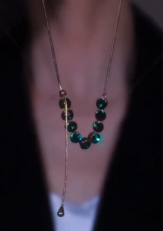 Aurelle Jade Drop Necklace