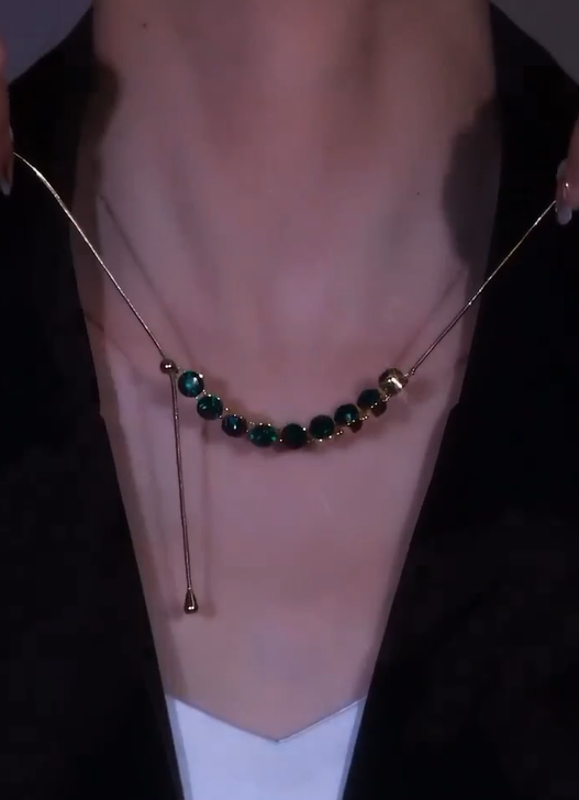Aurelle Jade Drop Necklace
