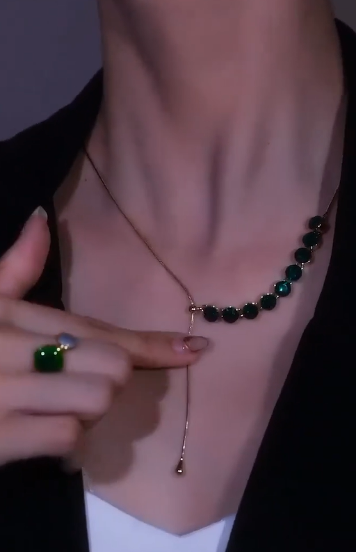 Aurelle Jade Drop Necklace