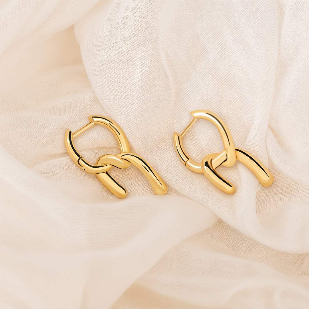 Sculptural Gold Link Earrings