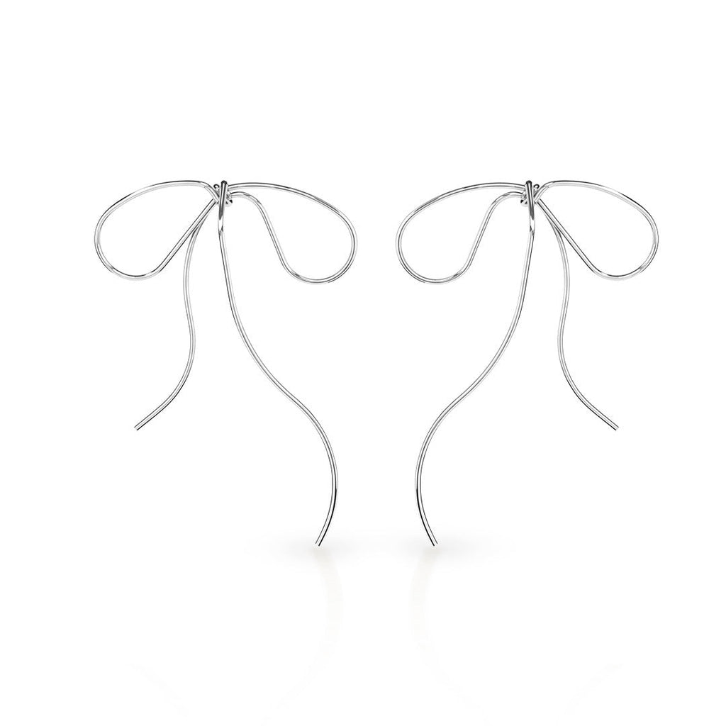 Lyra's Graceful Bow Wire Earrings