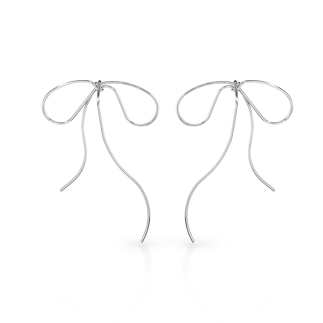 Lyra's Graceful Bow Wire Earrings