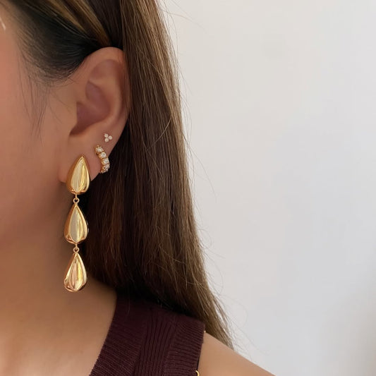 Selin Triple Teardrop Dangle Earrings