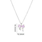 Ribbon Crystal Pink Necklace for Women