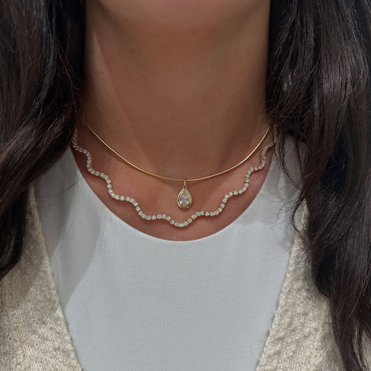 Mira Pear Drop Duo Necklace Set