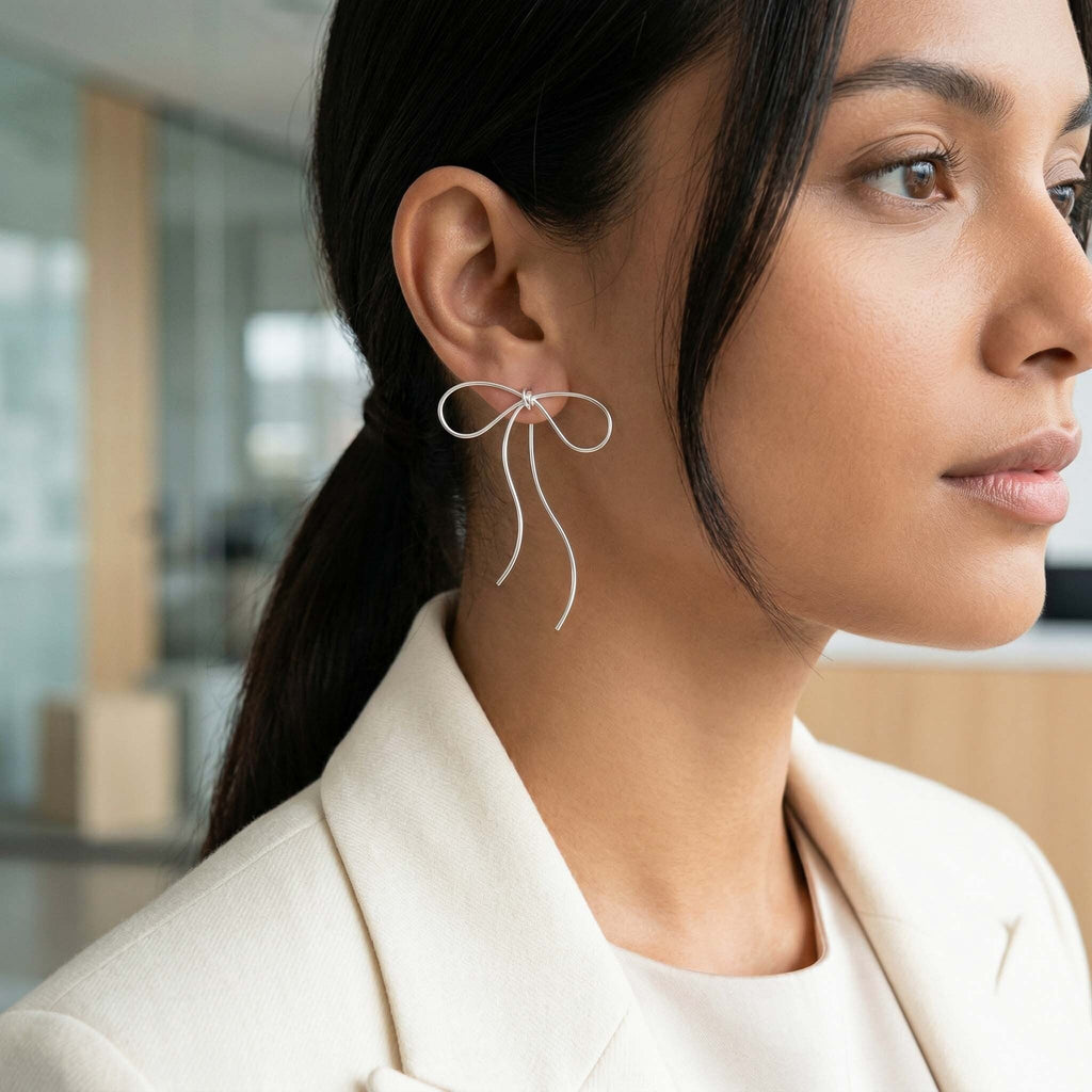 Lyra's Graceful Bow Wire Earrings