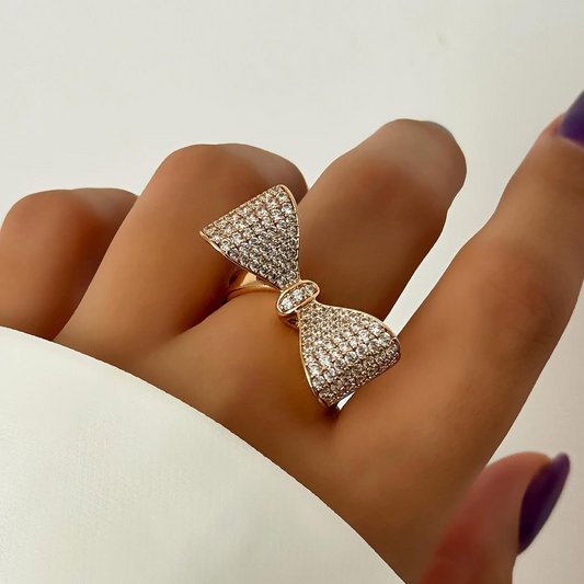 Noor Crystal-Encrusted Bow Ring