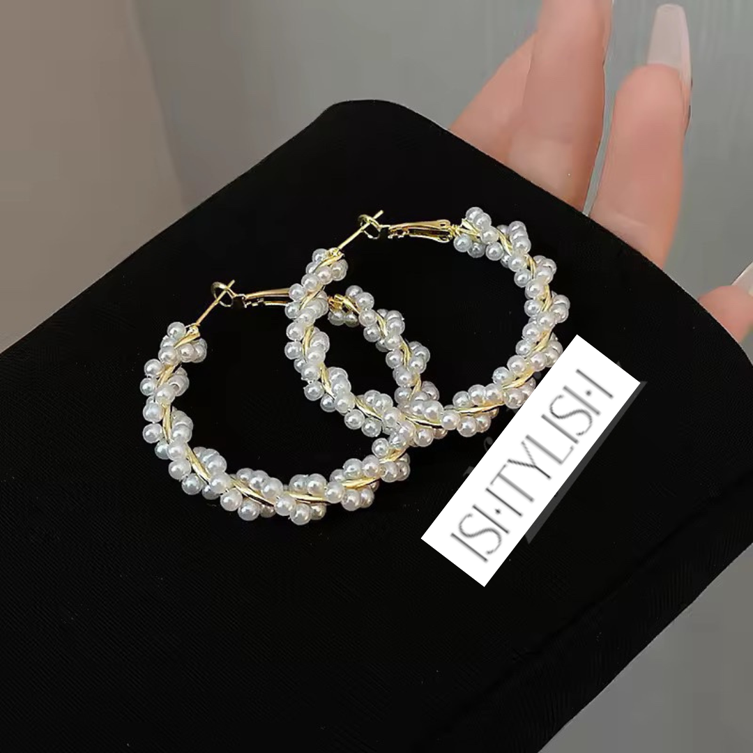 Elara Crystal-Wrapped Statement Hoops