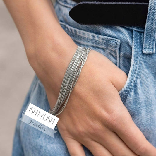 Silver Plated Multi-Layered Chain Bracelet for Women
