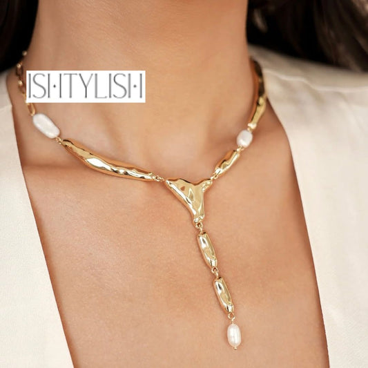Inaya Sculpted Baroque Pearl Necklace
